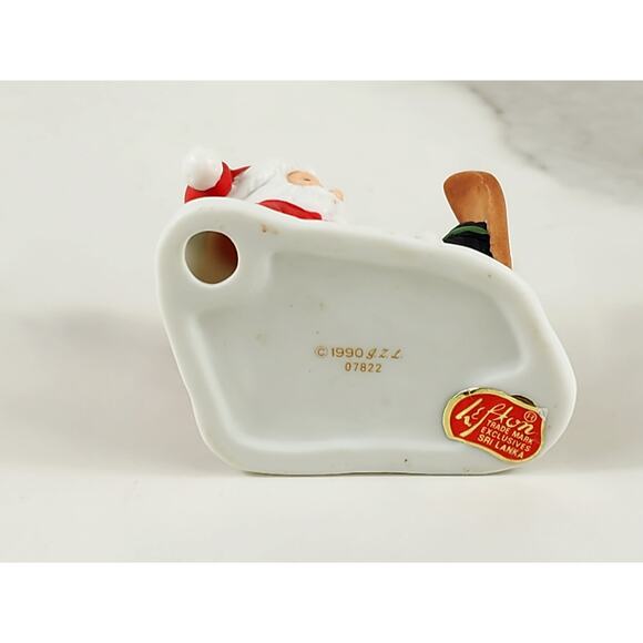 Lefton Mini Santa Figurine Christmas Holidays Home Decor 2 1/2" Porcelain 1990 - Picture 11 of 14